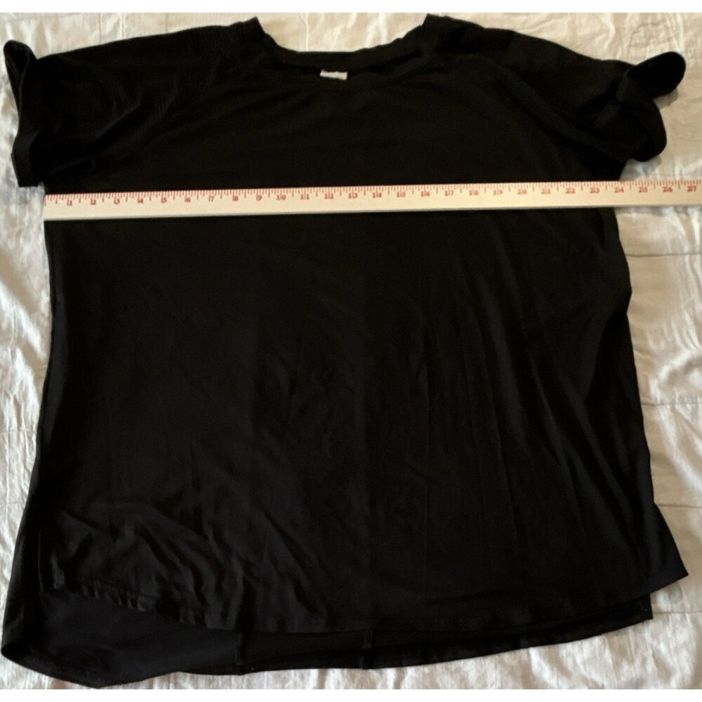 Avia Women's Black XL Lightweight Activewear T-Shirt Crew Neck Short Sleeve